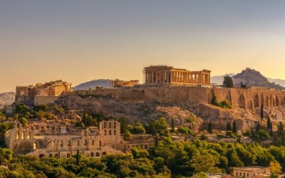 acropolis of athens at golden hour