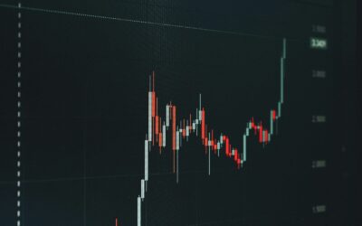 Stock market chart showing upward trend.