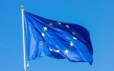 a blue flag with stars