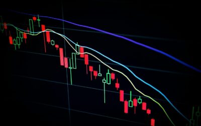 Écran de marché illustrant un krach obligataire, avec des courbes de prix en forte baisse dans la pénombre